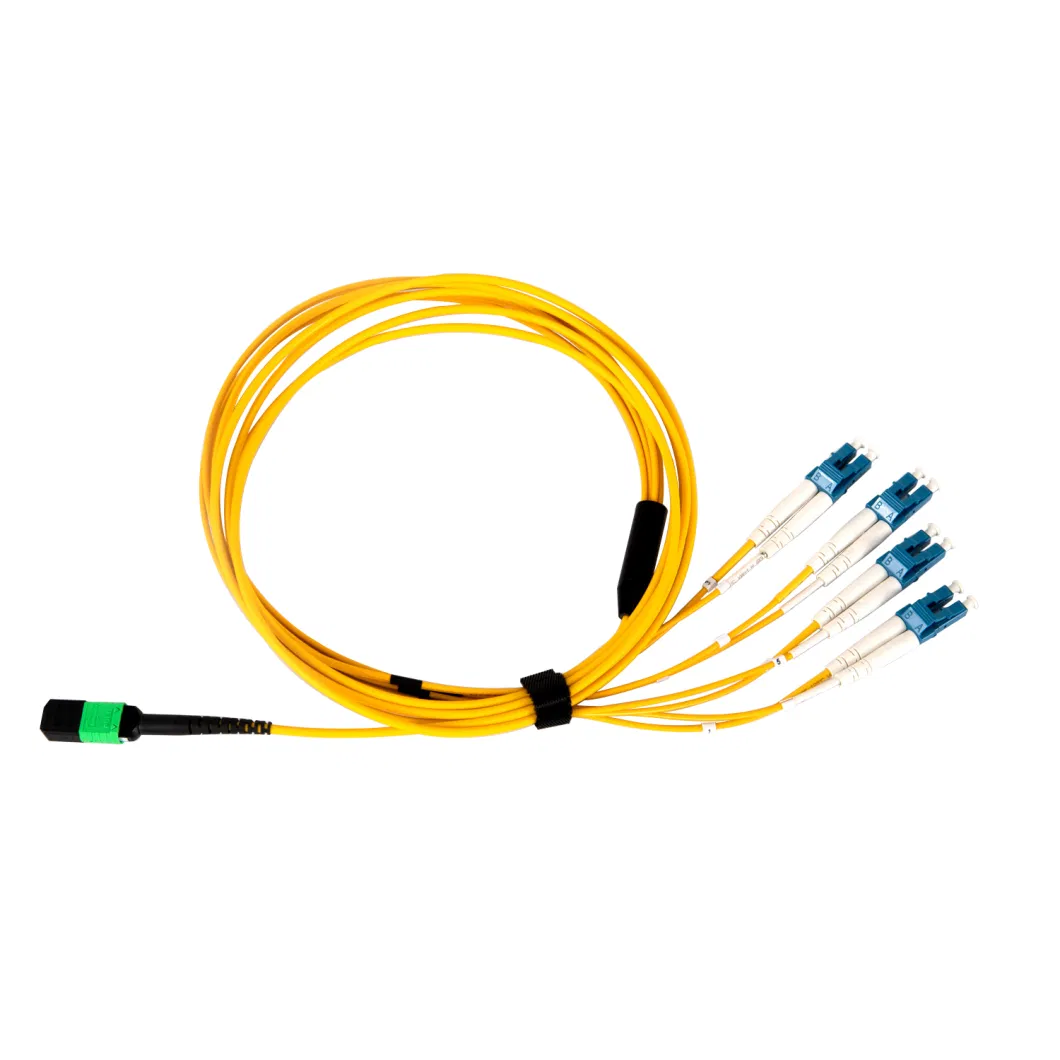 MPO/Mpt Fiber Trunk Cable 8 Core Duplex Singlemode Fanout MPO to LC Breakout Fiber Patch Cord