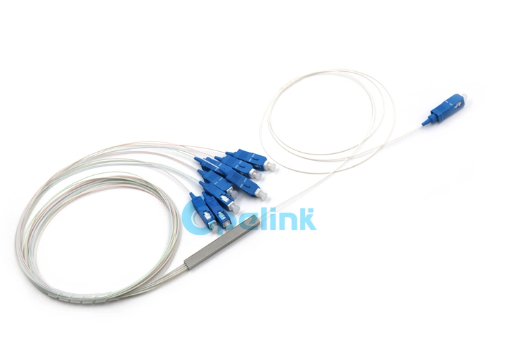 1X8 Blockless Steel Tube Optical Fiber Splitter with High Quality